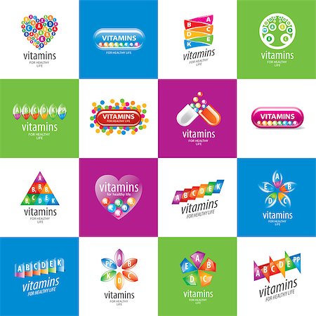 simsearch:400-07218151,k - abstract vector template logo vitamins for health Fotografie stock - Microstock e Abbonamento, Codice: 400-08615193