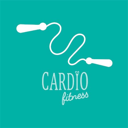 simsearch:400-08532856,k - Cardio Training flat icon vector illustration, eps10, easy to edit jump rope logo. White on blue background Stock Photo - Budget Royalty-Free & Subscription, Code: 400-08615216