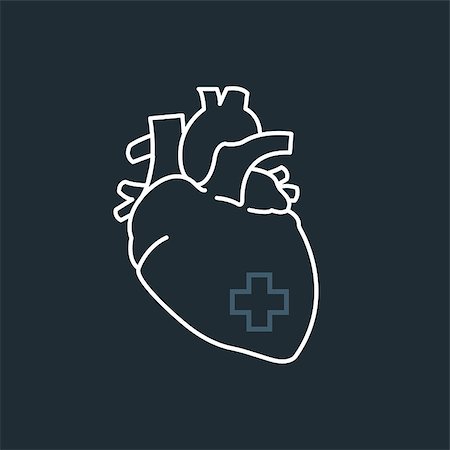 Threat of heart attack - contour of human heart Photographie de stock - Aubaine LD & Abonnement, Code: 400-08615222