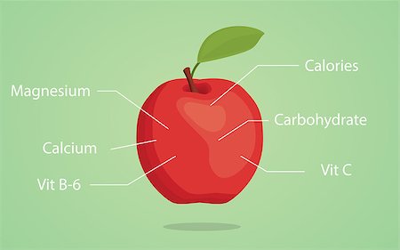 simsearch:400-05272635,k - apple nutrition illustration with list of nutritions detail vector Stock Photo - Budget Royalty-Free & Subscription, Code: 400-08615520