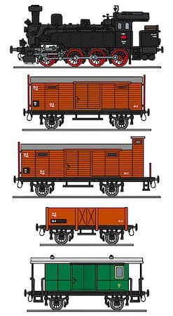 railway loading - Hand drawing of a classic steam train - not a real model Stock Photo - Budget Royalty-Free & Subscription, Code: 400-08615635