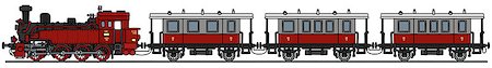 simsearch:400-08615636,k - Hand drawing of a classic red steam train - not a real model Photographie de stock - Aubaine LD & Abonnement, Code: 400-08615631