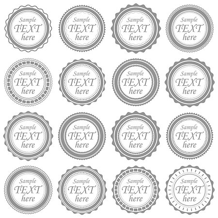 simsearch:400-08255059,k - Set round gray emblem with retro style, vector illustration. Photographie de stock - Aubaine LD & Abonnement, Code: 400-08615873