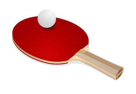 pong - Red ping-pong rackets and white ball on white background Stock Photo - Budget Royalty-Free & Subscription, Code: 400-08615962