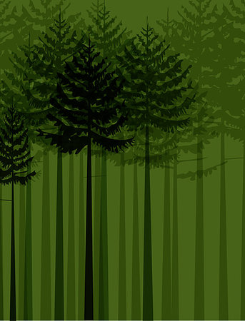 simsearch:400-08379558,k - Vector Group of trees on a green background Fotografie stock - Microstock e Abbonamento, Codice: 400-08616007