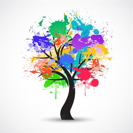 simsearch:400-06876781,k - Vector Colorful abstract design tree background Foto de stock - Royalty-Free Super Valor e Assinatura, Número: 400-08616044