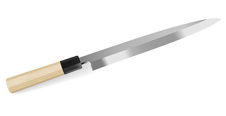 simsearch:400-05036060,k - Vector illustration of photorealistic chef knife on white background Stock Photo - Budget Royalty-Free & Subscription, Code: 400-08616197