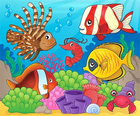 saltwater crustacean - Coral fauna theme image 8 - eps10 vector illustration. Stock Photo - Budget Royalty-Free & Subscription, Code: 400-08616336