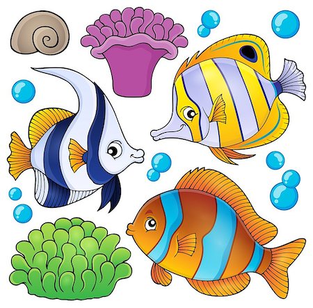 simsearch:400-08614096,k - Coral reef fish theme collection 3 - eps10 vector illustration. Stock Photo - Budget Royalty-Free & Subscription, Code: 400-08616338