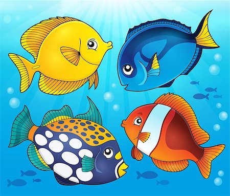simsearch:400-08616368,k - Coral reef fish theme image 5 - eps10 vector illustration. Foto de stock - Super Valor sin royalties y Suscripción, Código: 400-08616340