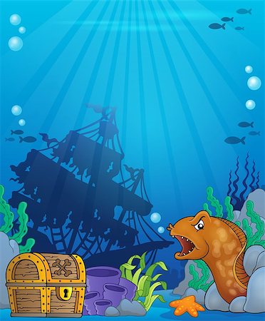 simsearch:400-08616368,k - Ocean underwater theme background 6 - eps10 vector illustration. Foto de stock - Super Valor sin royalties y Suscripción, Código: 400-08616369