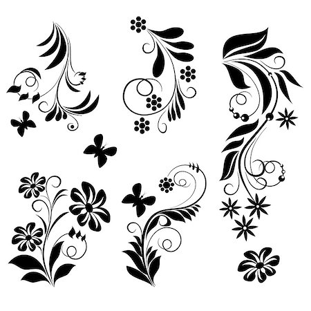 phantom1311 (artist) - ornamental design elements on a white background Stock Photo - Budget Royalty-Free & Subscription, Code: 400-08616430