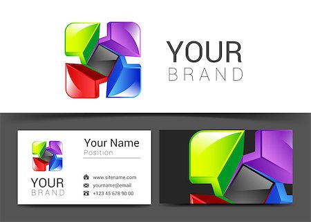 abstract decorative multicolor business card for your business logo. Photographie de stock - Aubaine LD & Abonnement, Code: 400-08616505