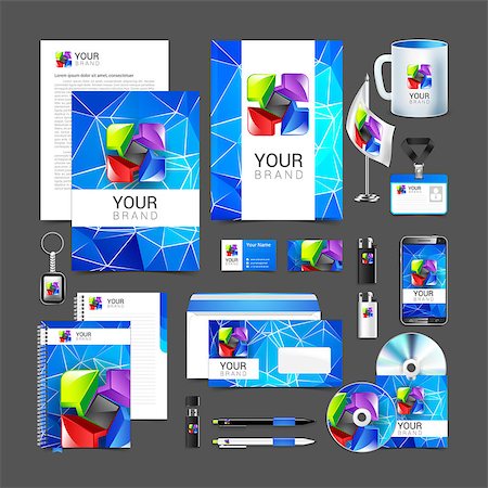 item set of corporate identity for your business including color abstract logo. Stockbilder - Microstock & Abonnement, Bildnummer: 400-08616502