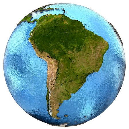 simsearch:400-08645884,k - South America on detailed model of planet Earth with continents lifted above blue ocean waters. Elements of this image furnished by NASA. Foto de stock - Super Valor sin royalties y Suscripción, Código: 400-08616524