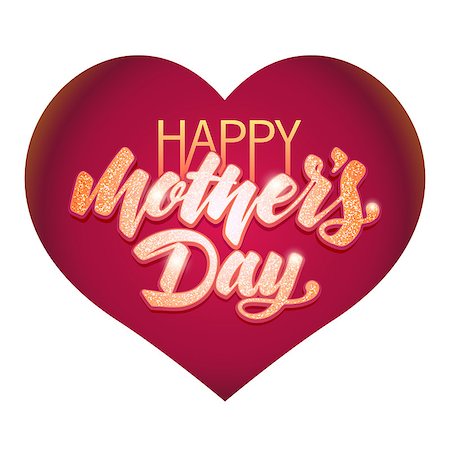simsearch:400-09113728,k - Mothers Day vector greeting card. Hand drawn calligraphy lettering title with gold glitters and heart shape. Photographie de stock - Aubaine LD & Abonnement, Code: 400-08616620