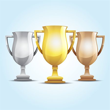 preis verleihen - gold, silver and bronze winners cup. Vector illustration background Stockbilder - Microstock & Abonnement, Bildnummer: 400-08616732