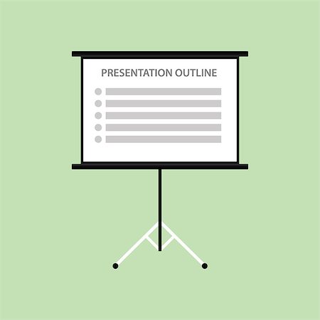 presentation board with outline list green background vector Stock Photo - Budget Royalty-Free & Subscription, Code: 400-08616756