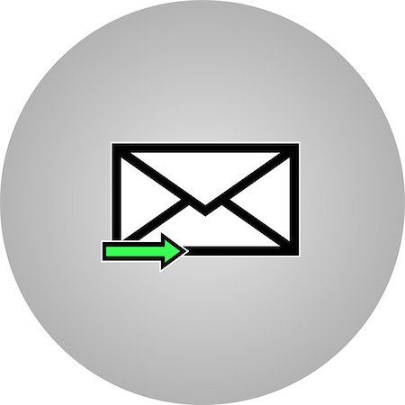 posta in uscita - Email symbol letter icon - vector, flat design. Eps 10. Fotografie stock - Microstock e Abbonamento, Codice: 400-08616869