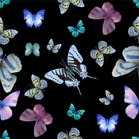 simsearch:400-08616887,k - Seamless pattern from butterflies, vector illustration, clip-art Foto de stock - Super Valor sin royalties y Suscripción, Código: 400-08616879