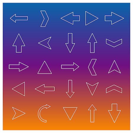 simsearch:400-05148042,k - A set of twenty-five different arrows from thin lines, vector illustration. Stock Photo - Budget Royalty-Free & Subscription, Code: 400-08617489
