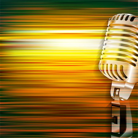 simsearch:400-08507108,k - abstract green blur music background with retro microphone Photographie de stock - Aubaine LD & Abonnement, Code: 400-08617499