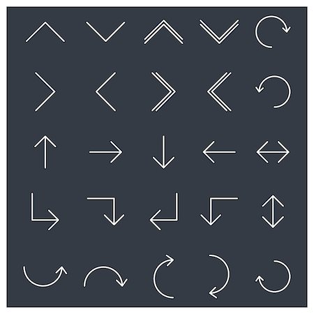 simsearch:400-04725464,k - A set of twenty-five different white arrow, vector illustration. Stock Photo - Budget Royalty-Free & Subscription, Code: 400-08617491