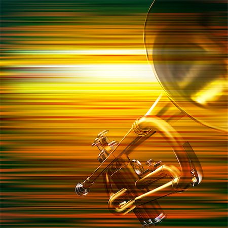 simsearch:400-04617342,k - abstract green blur music background with trumpet Stock Photo - Budget Royalty-Free & Subscription, Code: 400-08617502
