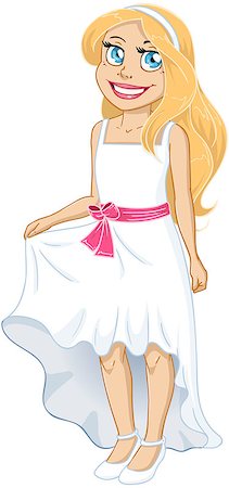 Vector illustration of a pretty girl in white dress. Stock Photo - Budget Royalty-Free & Subscription, Code: 400-08617549