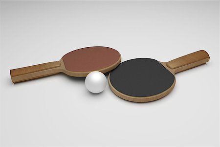 pong - two wooden ping pong rackets and white ball, 3D Rendering Stock Photo - Budget Royalty-Free & Subscription, Code: 400-08617668