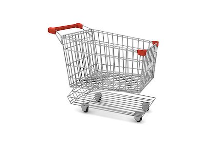 simsearch:400-08899989,k - empty supermarket cart with red plastic handles, 3D Rendering Stockbilder - Microstock & Abonnement, Bildnummer: 400-08617662