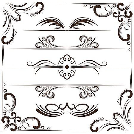 simsearch:400-04639858,k - Vector set of elegant bookplates and corners for design Stock Photo - Budget Royalty-Free & Subscription, Code: 400-08617883