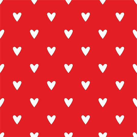 simsearch:400-08097094,k - Tile vector pattern with white hearts on red background for decoration wallpaper Stock Photo - Budget Royalty-Free & Subscription, Code: 400-08618025
