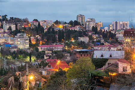 The city of Sochi, view residential houses district Svetlana. Russia Stock Photo - Budget Royalty-Free & Subscription, Code: 400-08618064