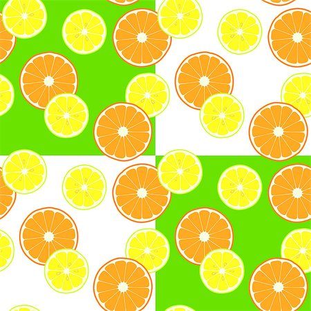 simsearch:400-04892460,k - Vector seamless pattern with slice citruses - lemon and orange Stock Photo - Budget Royalty-Free & Subscription, Code: 400-08618062