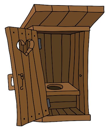 Hand drawing of an old wooden latrine shack Stock Photo - Budget Royalty-Free & Subscription, Code: 400-08618075