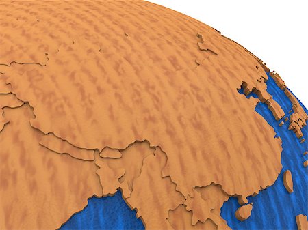 simsearch:400-08647826,k - China on wooden model of planet Earth with embossed continents and visible country borders. 3D rendering. Photographie de stock - Aubaine LD & Abonnement, Code: 400-08618140