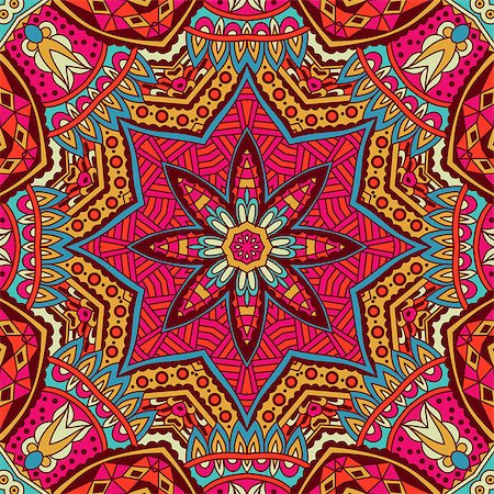 simsearch:400-08966083,k - Tribal art bohemia seamless pattern. Ethnic geometric print. Colorful repeating background texture. Fabric, cloth design wrapping Stockbilder - Microstock & Abonnement, Bildnummer: 400-08618191
