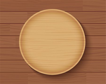 wooden plate on wood table background Stock Photo - Budget Royalty-Free & Subscription, Code: 400-08618215