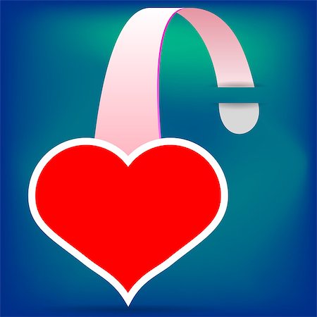 simsearch:400-04819459,k - Red  Heart Wobbler Icon  on Blue Background Photographie de stock - Aubaine LD & Abonnement, Code: 400-08618248