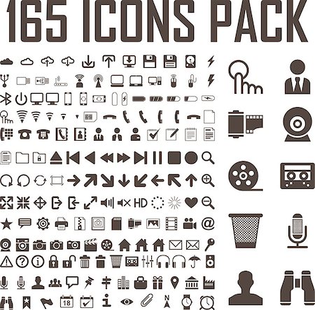 165 flat icons vector set Foto de stock - Royalty-Free Super Valor e Assinatura, Número: 400-08618255