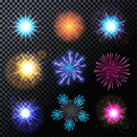 simsearch:400-08406927,k - Vector Illustration of Fireworks, Salute Set on a Transparent Background EPS10 Stockbilder - Microstock & Abonnement, Bildnummer: 400-08618466