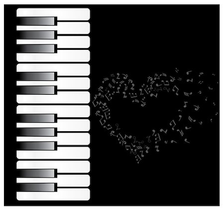 simsearch:400-05676575,k - vector illustration of a piano with musical notes Photographie de stock - Aubaine LD & Abonnement, Code: 400-08618699