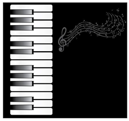 simsearch:400-05676575,k - vector illustration of a piano with musical notes Photographie de stock - Aubaine LD & Abonnement, Code: 400-08618700