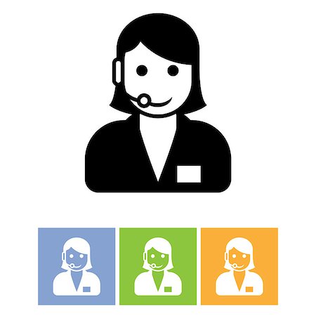 Customer support service icon - call center assistant with headphones Stock Photo - Budget Royalty-Free & Subscription, Code: 400-08618768