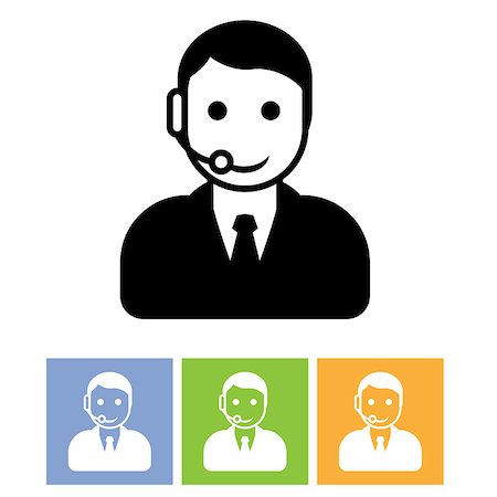 silhouette man on microphone - Customer support service - call center assistant icon Stock Photo - Budget Royalty-Free & Subscription, Code: 400-08618773