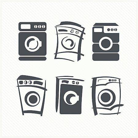 simsearch:700-01837407,k - Set of graphic washing machines. Vector illustration Foto de stock - Super Valor sin royalties y Suscripción, Código: 400-08618791