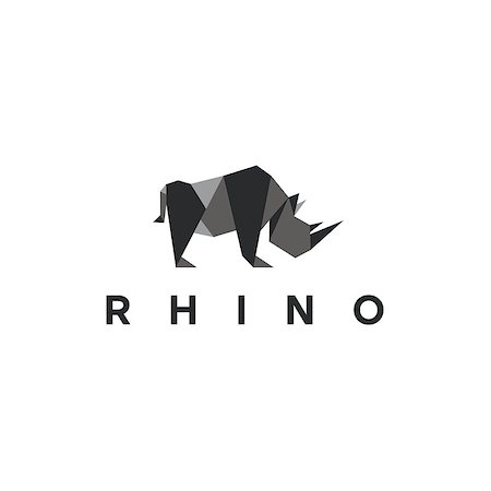 simsearch:400-04455503,k - Polygons rhino low poly animal logo illustration, modern style art Stock Photo - Budget Royalty-Free & Subscription, Code: 400-08618806