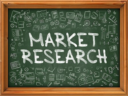 Market Research - Hand Drawn on Chalkboard. Market Research with Doodle Icons Around. Stock Photo - Budget Royalty-Free & Subscription, Code: 400-08618964