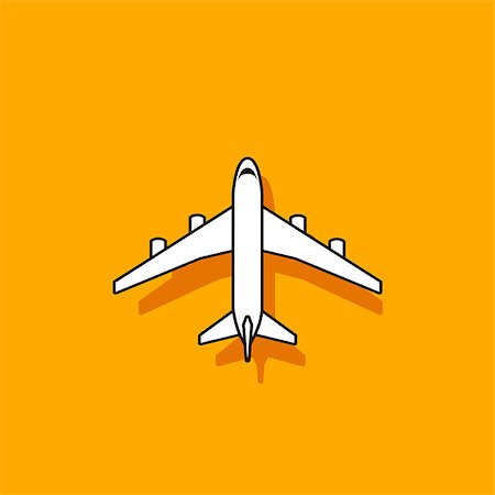 simsearch:400-09116929,k - Plane icon flying on orange background. Abstract travel design Stockbilder - Microstock & Abonnement, Bildnummer: 400-08619057